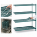 Thumbnail image #3 for Metro Super Erecta Pro 4-Shelf Stationary Polymer Shelving Add-On Unit, 18 x 42 x 63 Inches, Louvered, Green
