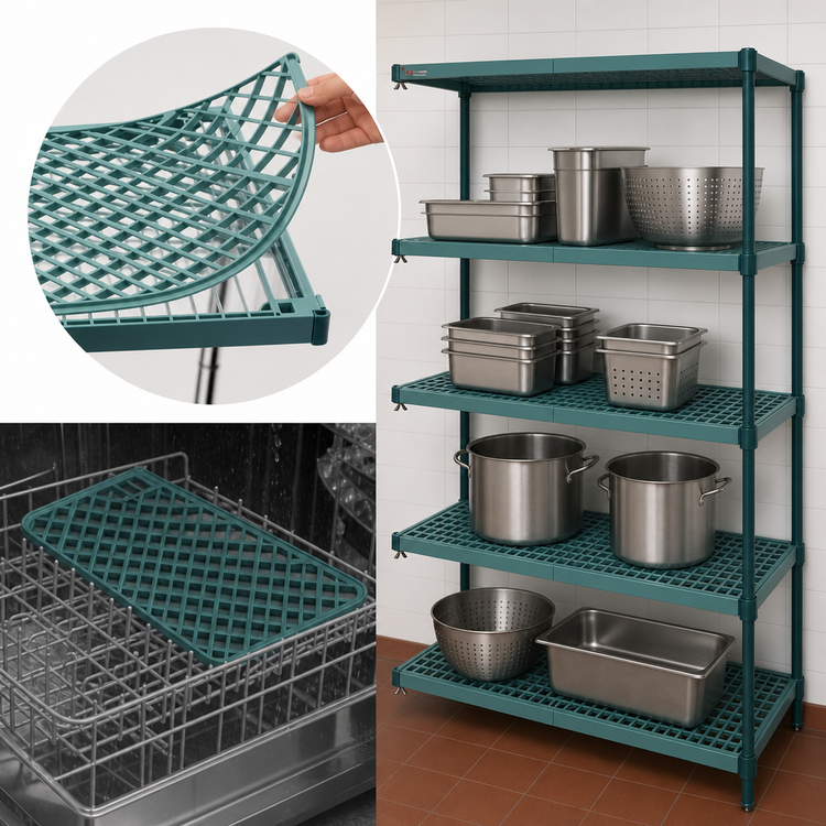 Product image #3 for Super Erecta Pro 21-Inch Wide x 72-Inch Deep x 63-Inch High Add-On Polymer Shelving Unit with 4 Shelves