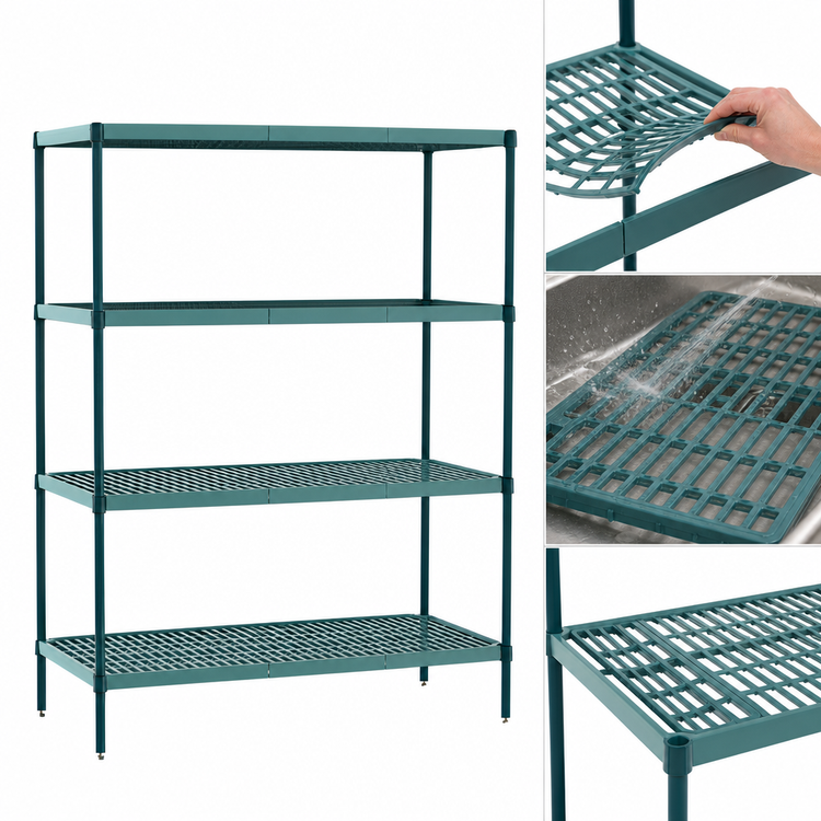 Product image #3 for Metro Super Erecta Pro 21-Inch x 60-Inch x 74-Inch Stationary 4-Shelf Polymer Shelving Starter Unit