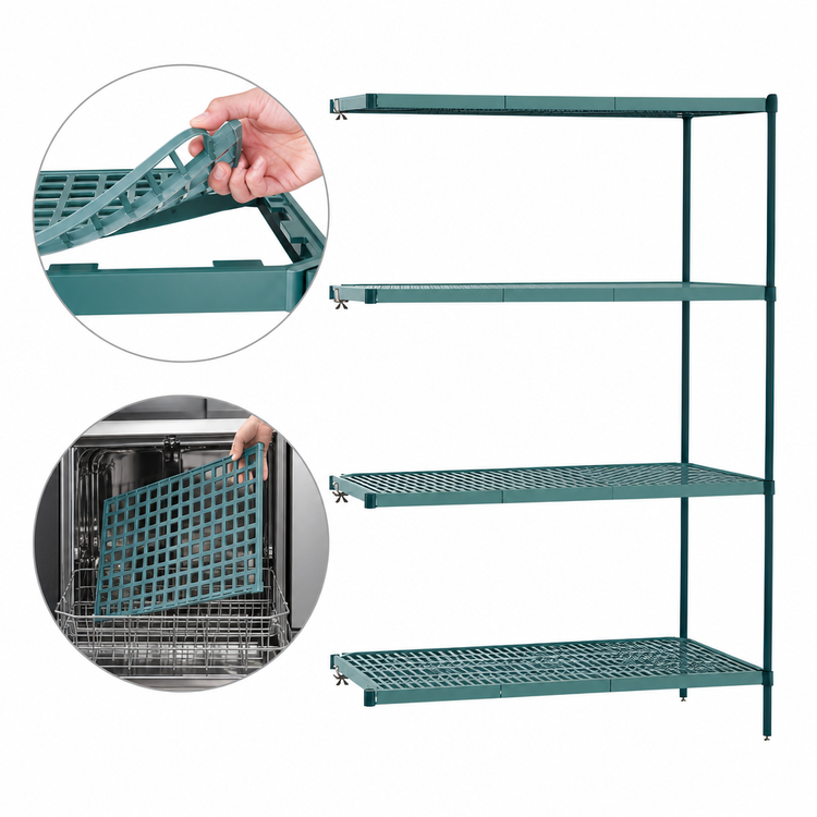 Product image #3 for Metro Super Erecta Pro 4-Shelf Add-On Polymer Shelving Unit, 18 x 30 x 63 Inches, Stationary