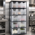 Thumbnail image #3 for Quantum Heavy-Duty Wire Shelving Unit with 6 Shelves and 12 Clear Bins, 36 x 18 x 75 Inches