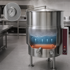 Thumbnail image #3 for Southbend (Middleby) Southbend Steam KELS-40 40 Gallon Electric Tri-Leg Steam Kettle, 2/3 Jacket, Thermostatic, 316 Stainless Interior