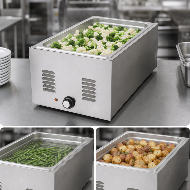 Product image #3 for RedHots Countertop Electric Food Warmer, 12 x 20 Pan Opening, Wet/Dry Operation, 120V