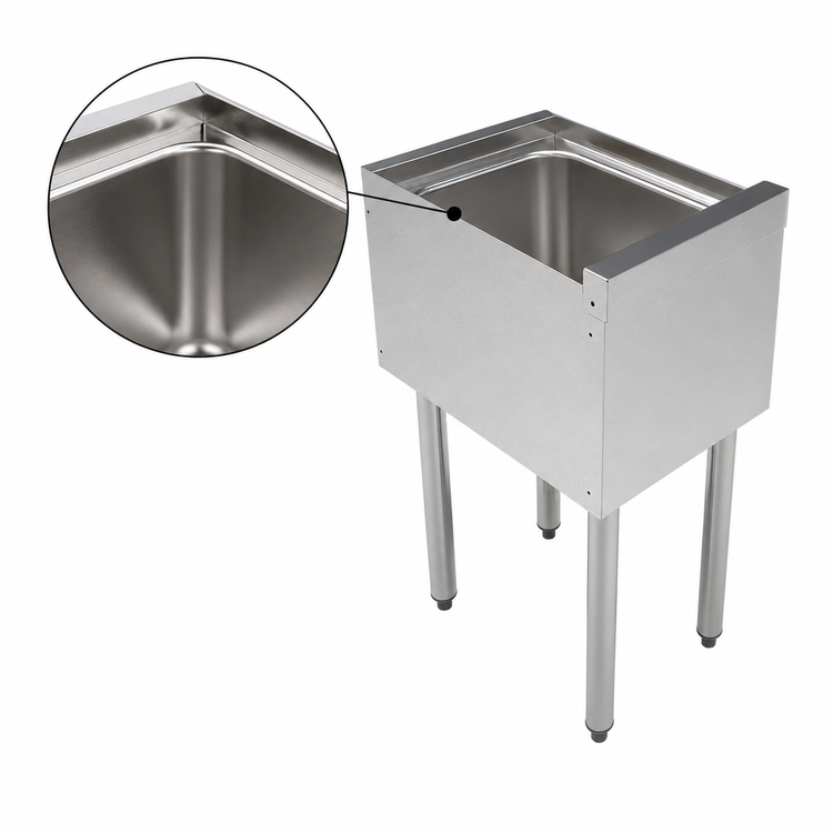 Product image #3 for Perlick TSS Series 12-Inch Wide Underbar Dump Sink, 18-Gauge Stainless Steel, No Drainboards