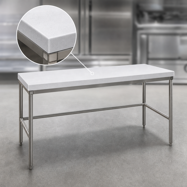 Product image #3 for Advance Tabco Poly-Vance 72" x 24" Poly Top Work Table with Stainless Steel Legs