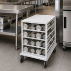 Thumbnail image #3 for Advance Tabco CR10-54 Mobile Aluminum Can Rack with Aluminum Top for #5 and #10 Cans, Holds 54 #10 or 72 #5 Cans