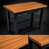 Thumbnail image #4 for Appalachian Red Oak Wood Top Work Table with Slatted Undershelf, 48 x 30 x 34-3/4 Inches