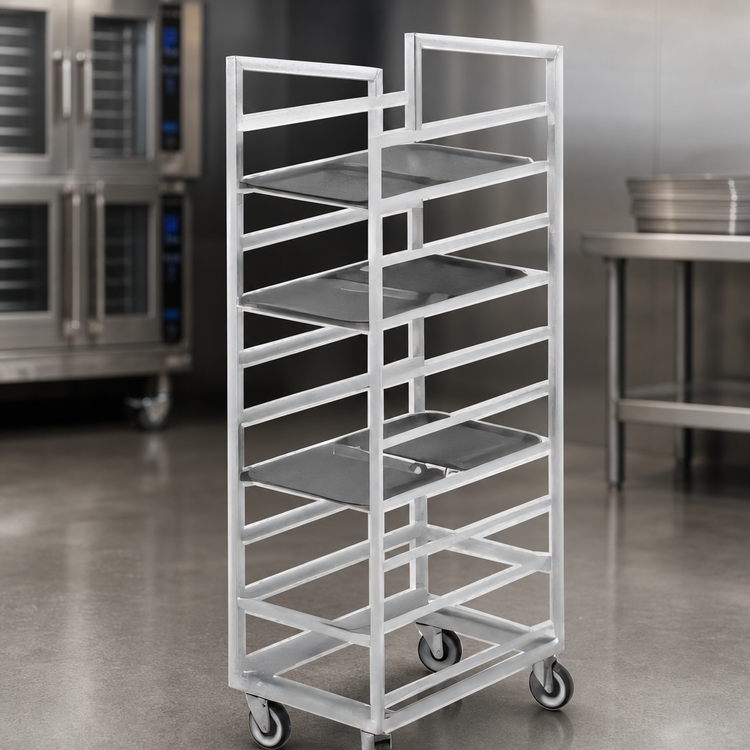 Product image #3 for Channel Manufacturing Standard Series Aluminum Cafeteria Tray Rack, Single Section, End Load, 36-Tray Capacity, 64-Inch High