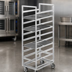 Thumbnail image #3 for Channel Manufacturing 437A6 Aluminum Cafeteria Tray Rack, Single Section, End Load, 36-Tray Capacity, 14 x 18-Inch Trays, 64-Inch High