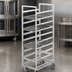 Thumbnail image #3 for Channel Manufacturing Standard Series Aluminum Cafeteria Tray Rack, Single Section, End Load, 36-Tray Capacity, 64-Inch High