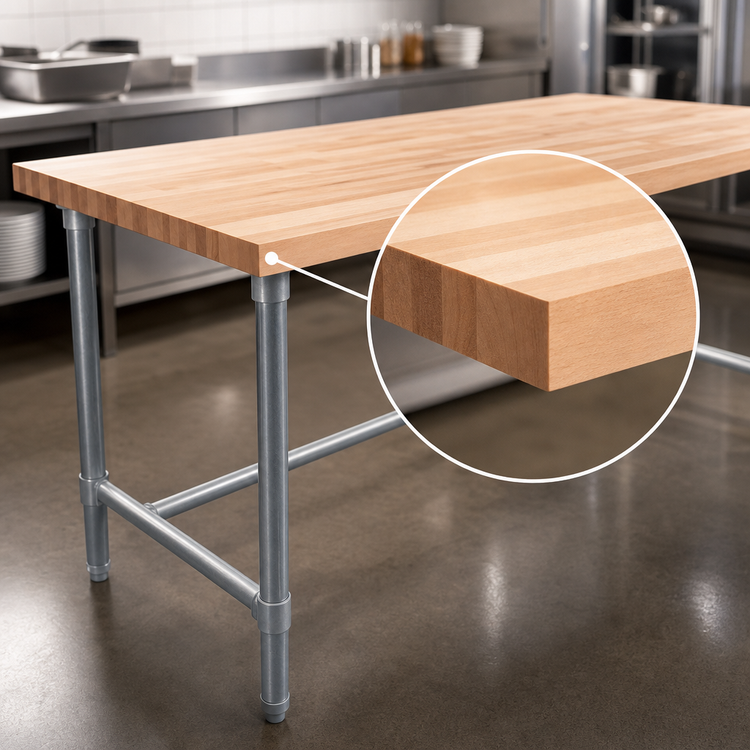 Product image #3 for John Boos JNB17A Wood Top Work Table with Galvanized Base, 108 x 36 Inches, 1-1/2 Inch Thick Maple Top