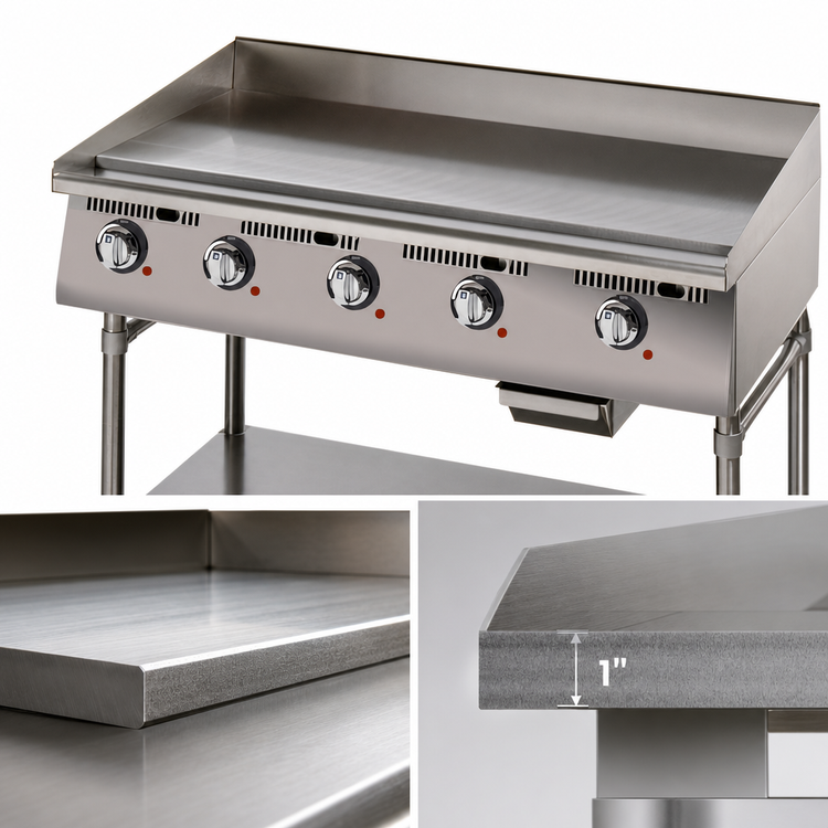 Product image #3 for Ultra-Max 60-Inch Countertop Gas Griddle with 1-Inch Steel Plate and Mechanical Snap-Action Thermostat