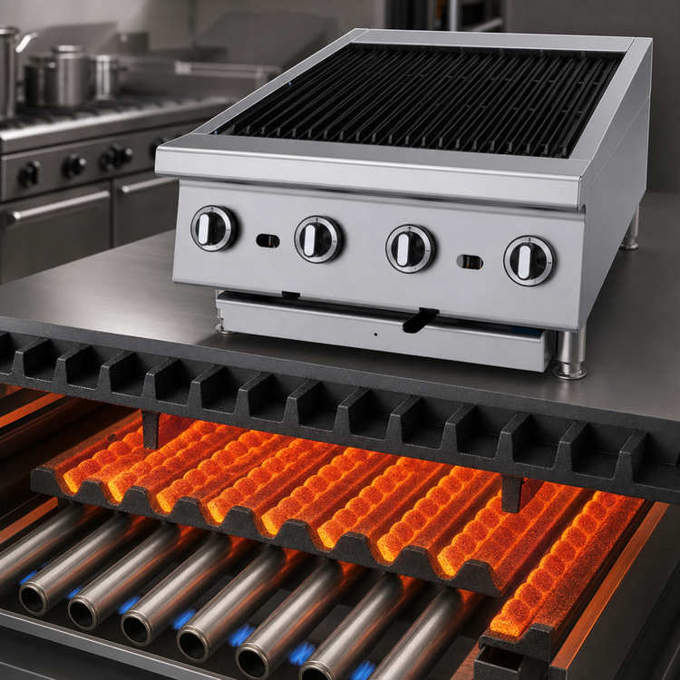 Product image #3 for Garland Heavy-Duty 24-Inch Countertop Gas Radiant Charbroiler with Adjustable Cast Iron Grates