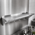 Thumbnail image #3 for John Boos Stallion 48-Inch x 16-Inch Wall-Mounted 16-Gauge Stainless Steel Pot Rack Shelf with 4 Hooks