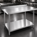 Thumbnail image #3 for 72 Inch x 30 Inch 304 Stainless Steel Work Table with Undershelf and 2 Inch Rear Backsplash
