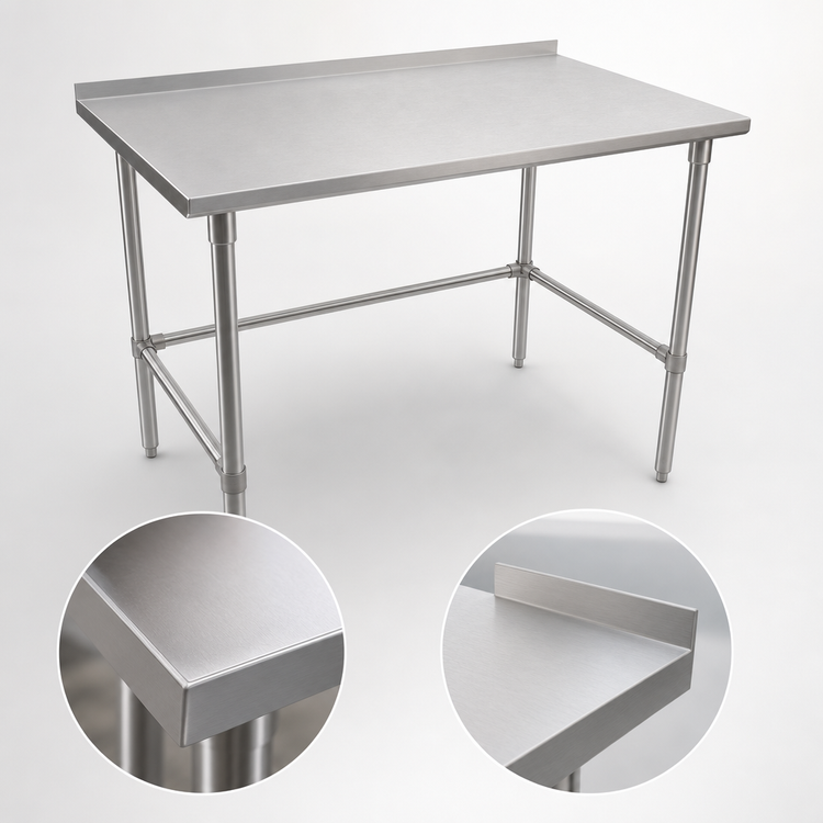 Product image #3 for John Boos Stallion 60-Inch x 30-Inch 16-Gauge Stainless Steel Work Table with 1-1/2-Inch Rear Up-Turn
