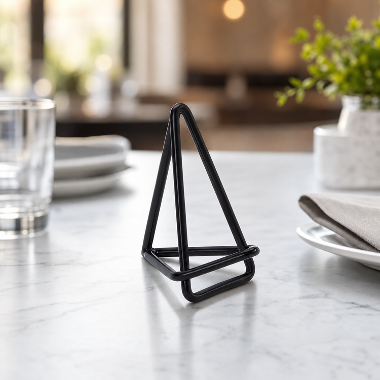 Product image #4 for American Metalcraft Geometric Black Metal Menu Card Holder, 2-Inch Height