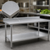 Thumbnail image #3 for Deluxe Series Stainless Steel Work Table with 4-1/2-Inch Backsplash and Adjustable Undershelf, 30 x 24 Inches