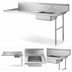 Thumbnail image #3 for Omcan USA 72-Inch Straight Soiled Dish Table with Right-Side Sink, Stainless Steel