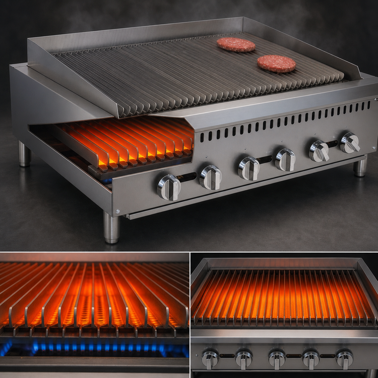 Product image #3 for Comstock-Castle CCHRB36 Radiant Style Countertop Gas Charbroiler, 36-Inch Wide Grill Area