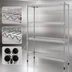 Thumbnail image #3 for Eagle Group 4-Tier Wire Shelving Starter Unit, 42 x 18 x 74 Inches, Stainless Steel Finish