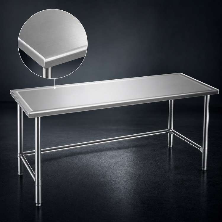 Product image #3 for Eagle Spec-Master Marine Series 144-Inch x 24-Inch 14-Gauge Stainless Steel Work Table with Marine Edge