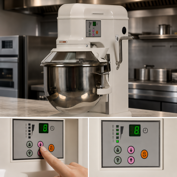 Product image #3 for BakeMax 7 Qt Countertop Heavy-Duty Planetary Mixer with 5-Speed Digital Control and 30-Minute Timer