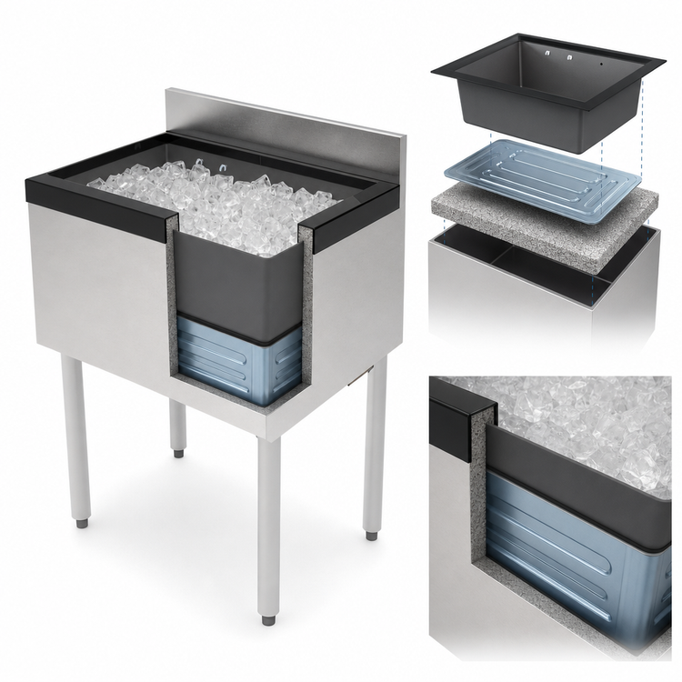Product image #3 for Perlick Tobin Ellis Signature 24-Inch Modular Ice Chest with Concealed Cold Plate, 50 lb Capacity