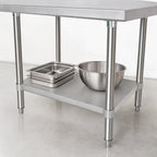 Thumbnail image #3 for John Boos GSK6-3024 Galvanized Steel Work Table Undershelf, 24"W x 30"D, 16 Gauge