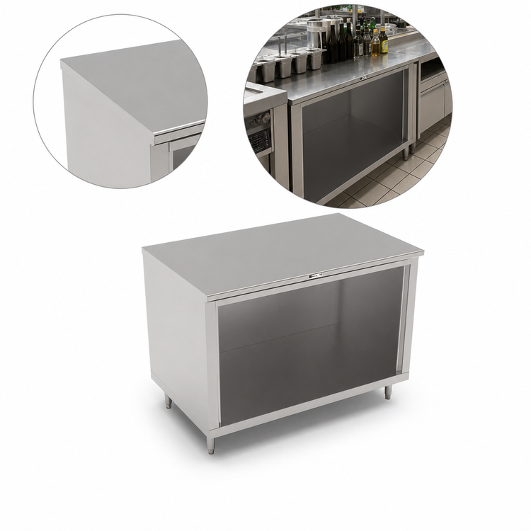 Product image #3 for John Boos Open Front Cabinet Base Work Table with Stallion Safety Edge, 72-Inch W x 24-Inch D