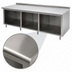 Thumbnail image #3 for Advance Tabco 108-Inch x 30-Inch 14-Gauge 304 Stainless Steel Work Table with Open Front Cabinet Base and 1-1/2-Inch Rear Up-Turn