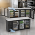 Thumbnail image #3 for Three-Section Pass-Thru Refrigerated Back Bar Storage Cabinet with 6 Glass Doors