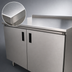 Thumbnail image #3 for Advance Tabco HF-SS-367M Enclosed Work Table with Cabinet Base, Mid-Shelf and Hinged Doors, 84 Inch x 36 Inch, 14 Gauge 304 Stainless Steel Top