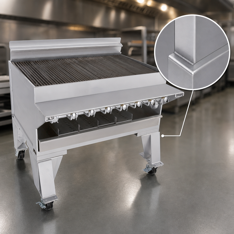 Product image #3 for Bakers Pride Dante Series CH-8 Extra Heavy-Duty Floor Model Gas Charbroiler, 42 x 24-Inch Broiling Area, 8 Burners, 144,000 BTU