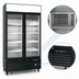 Thumbnail image #3 for Atosa Two-Section Glass Door Freezer Merchandiser, 28.5 Cu. Ft., Black, Bottom-Mount Self-Contained