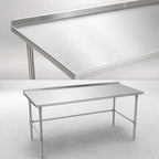 Thumbnail image #3 for John Boos Stallion ST6R1.5-3084SBK 84 x 30-Inch 16-Gauge Stainless Steel Work Table with 1-1/2-Inch Rear Backsplash and Safety Edge