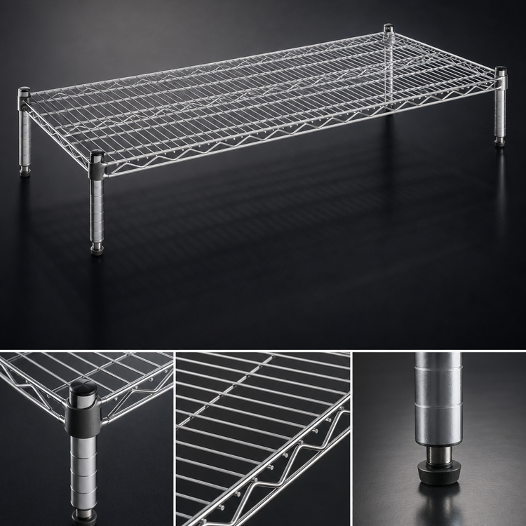 Product image #3 for Eagle Group PF2430-C 30 x 24 x 14 Inch Chrome QuadTruss® Wire Dunnage Platform, 600 lb Capacity