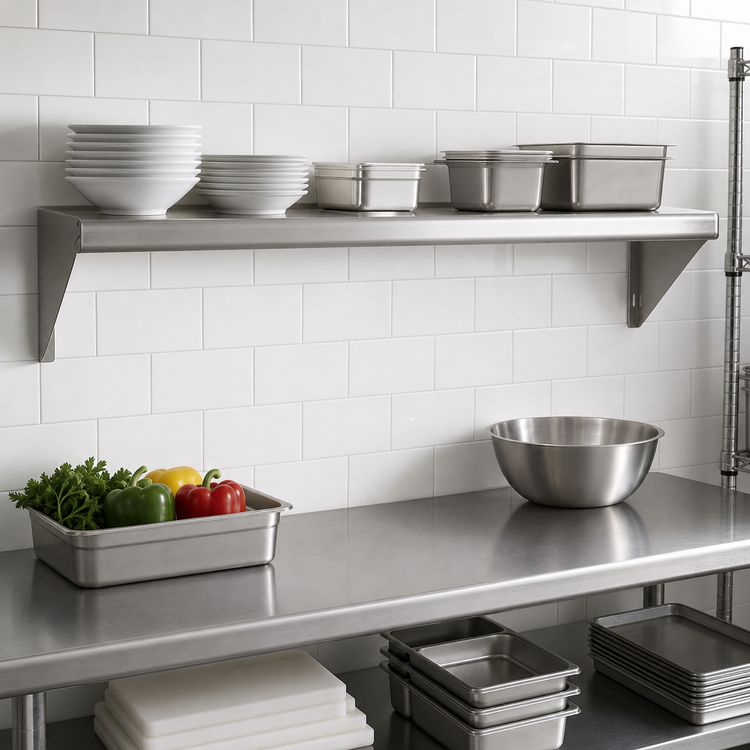 Product image #3 for Advance Tabco Special Value Series 60-Inch Wall-Mounted Stainless Steel Shelf