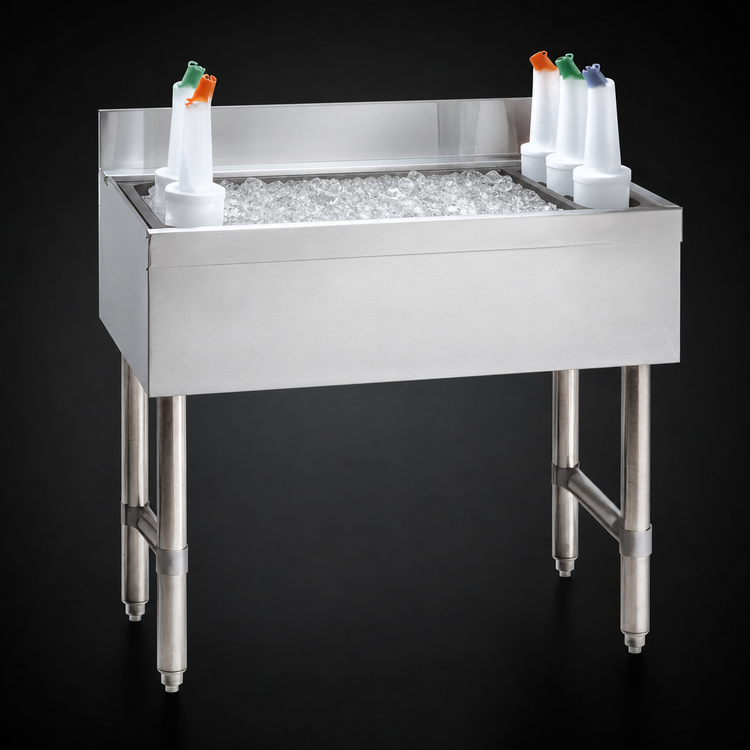 Product image #3 for Advance Tabco Underbar Basics 48-Inch Stainless Steel Cocktail Unit with 12-Inch Deep Ice Bin and 7-Circuit Cold Plate