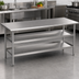 Thumbnail image #4 for Flash Furniture Ravenel 72-Inch Stainless Steel 18-Gauge Work Table with 2 Undershelves