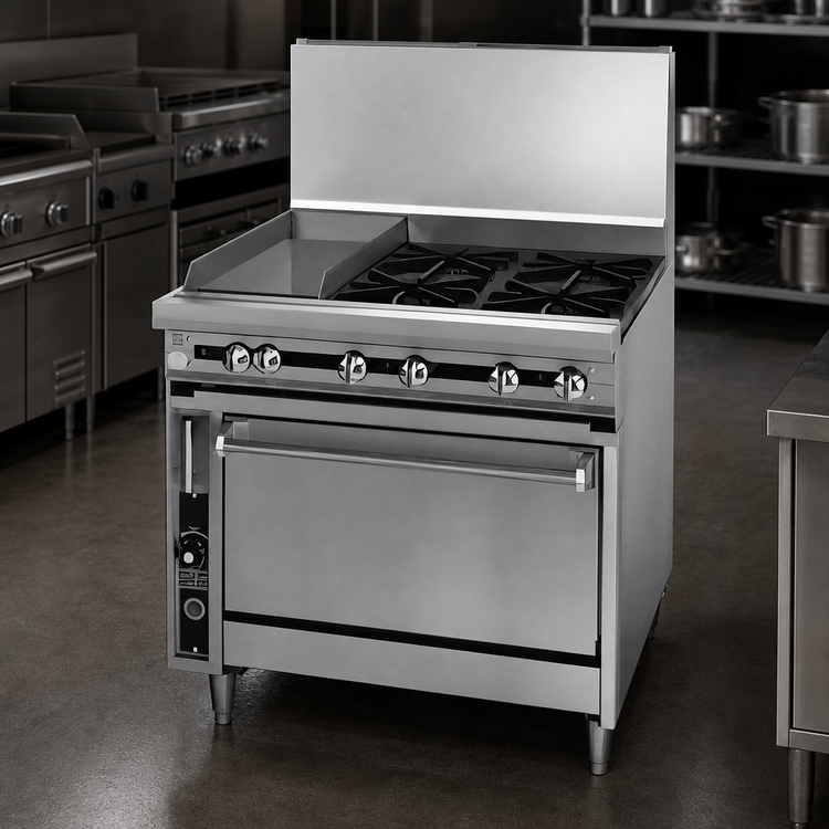 Product image #3 for Jade Range Titan JTRH-24IP-1HT 36-Inch Heavy Duty Gas Range with Plancha and Hot Top