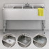 Thumbnail image #4 for KoolMore 48-Inch Commercial 3-Compartment Underbar Sink with Left Drainboard, 304 Stainless Steel