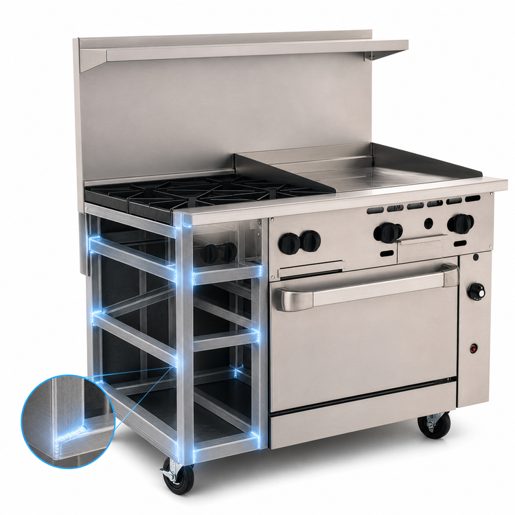 Product image #3 for Vulcan Endurance 48-Inch Gas Restaurant Range with 8 Open Burners and Standard Oven
