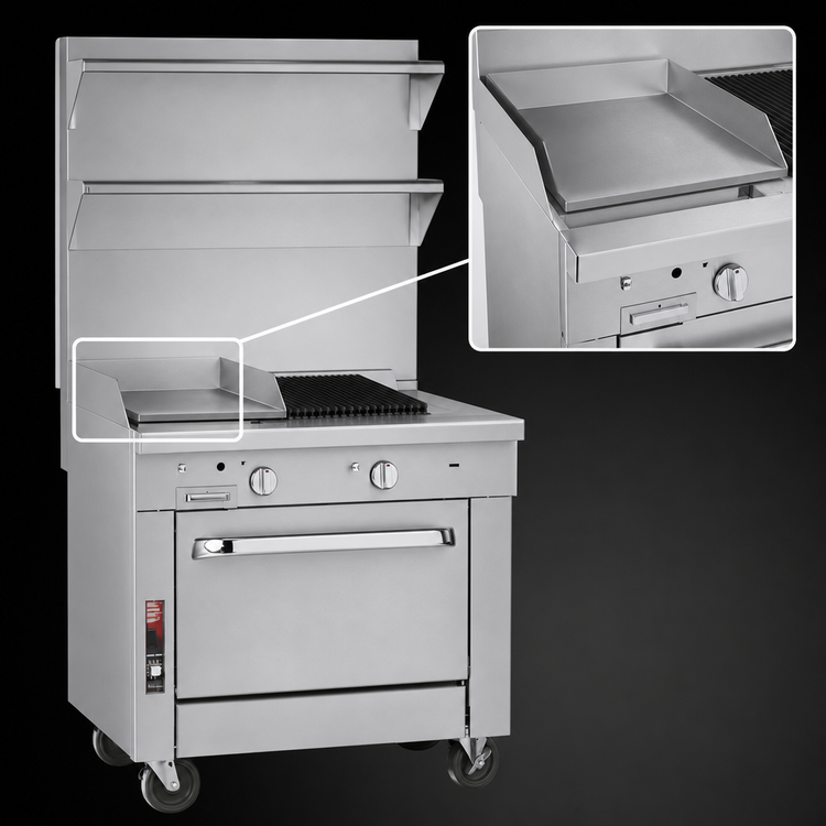 Product image #3 for Southbend Platinum Heavy Duty 32-Inch Gas Range with 16-Inch Hot Top, 16-Inch Charbroiler and Standard Oven