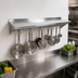 Thumbnail image #3 for John Boos Stallion Wall-Mount Stainless Steel Pot Rack Shelf with 9 Hooks