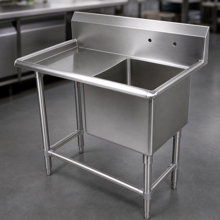 Product image #3 for John Boos Pro-Bowl 1-Compartment Stainless Steel Sink with 24-Inch Left Drainboard