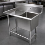 Thumbnail image #3 for John Boos Pro-Bowl 1PB18-1D24L 1-Compartment Stainless Steel Sink with 24-Inch Left Drainboard, 16-Gauge, 18 x 18 x 12-Inch Bowl