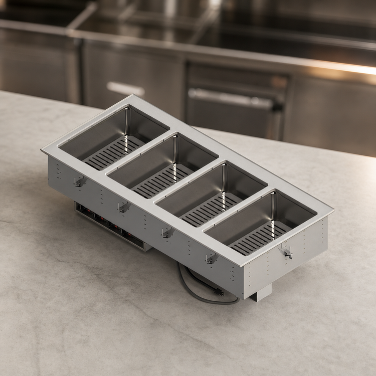 Product image #3 for 5-Well Insulated Electric Dry Hot Food Drop-In Well, Infinite Control, 208-240V