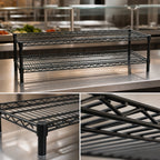 Thumbnail image #3 for Eagle Group QuadTruss FCM1454V 2-Tier Front Case Cantilever Wire Shelving Unit, 54 x 14 x 14 Inches, Gray Epoxy