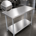 Thumbnail image #3 for Omcan 60-Inch x 18-Inch Flat Top Stainless Steel Work Table with Galvanized Undershelf